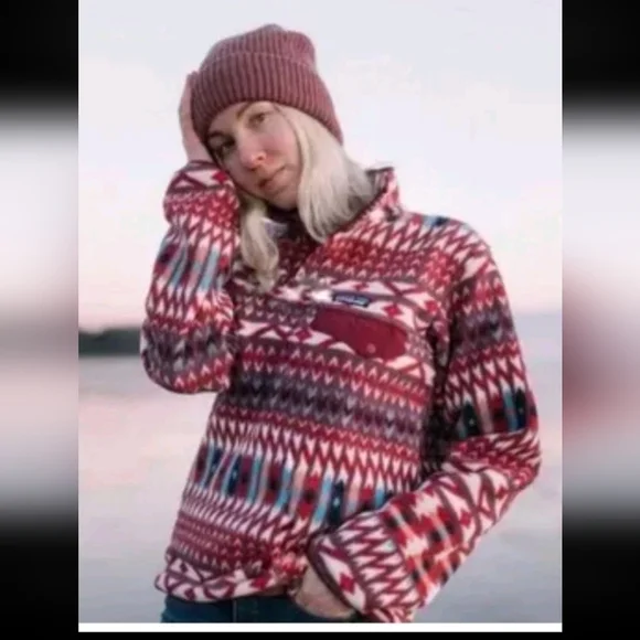 Patagonia Womens Aztec Print  Lightweight Synchilla® Snap-T® Pullover S - Picture 2 of 15